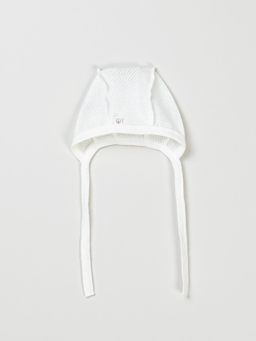 чепчик "молоко" из ажурного хлопка 0+ фотография