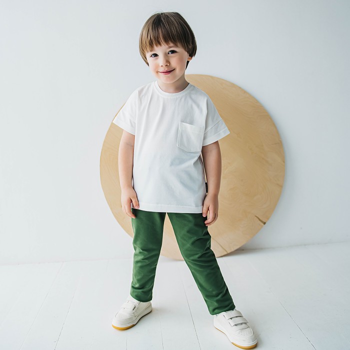 чиносы "хаки" от бренда bungly вид слева