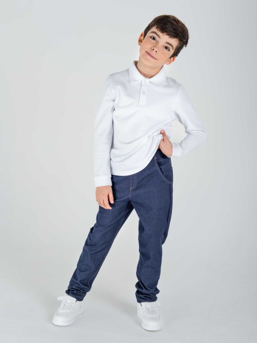 чиносы из джинскота "джинс" 7+ от бренда bungly вид слева