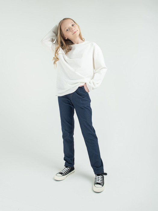 чиносы из джинскота "джинс" 7+ из джинсы и джинскота спереди