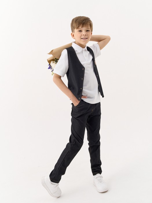 чиносы из джинскота "графит" 7+ повседневного стиля с лицевой стороны