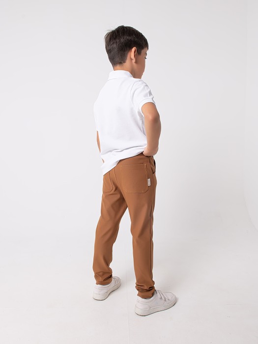 чиносы из джинскота "песок" подростковые по цене 1150 руб вид справа