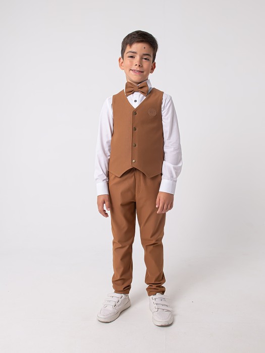 чиносы из джинскота "песок" подростковые из россии вид сбоку