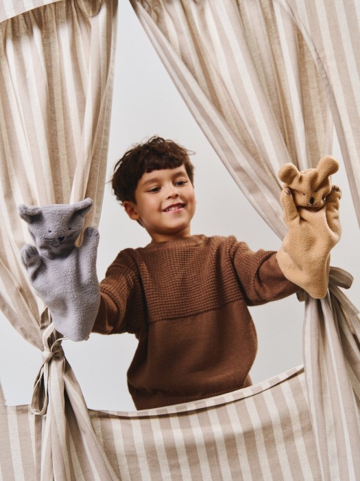 джемпер вязаный "какао" из россии вид сбоку