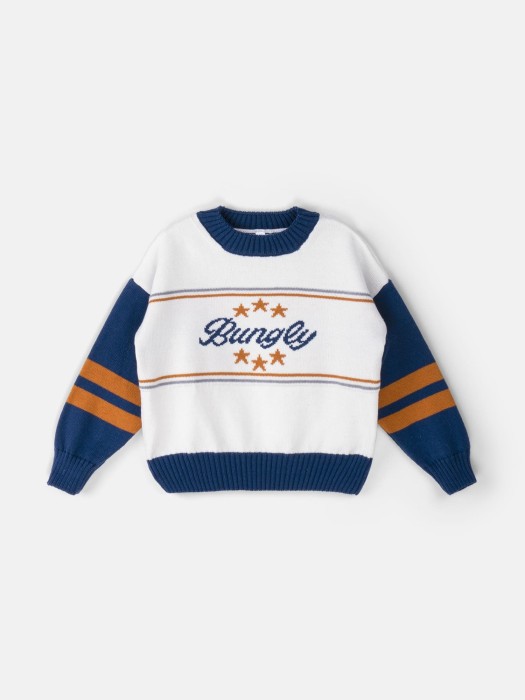 джемпер вязаный "тофу/индиго" фотография