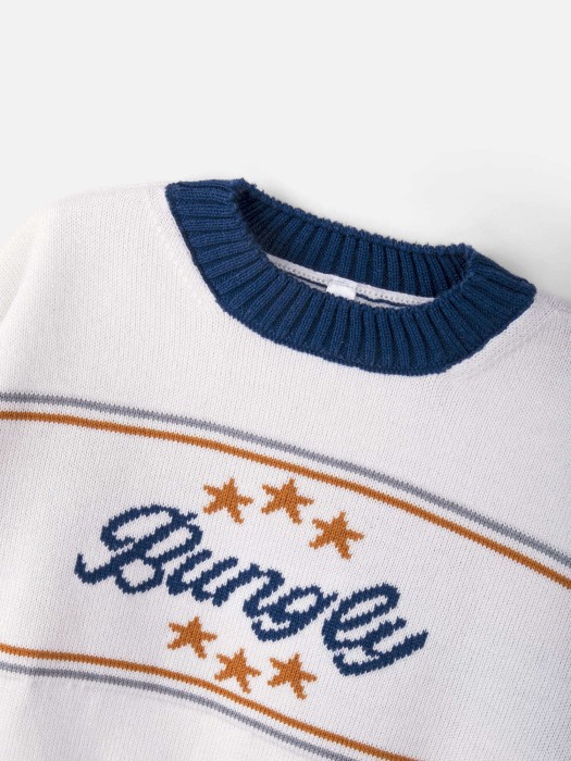 джемпер вязаный "тофу/индиго" по цене 1619 руб вид справа