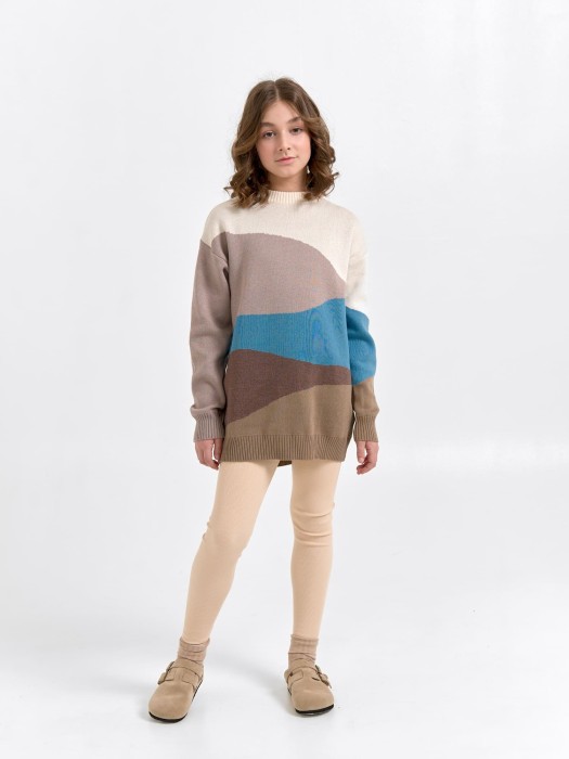 джемпер вязаный удлиненный "горизонт" 7+ фотография