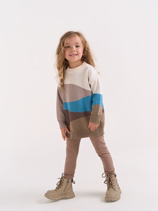 джемпер вязаный удлиненный "горизонт" из россии вид сбоку