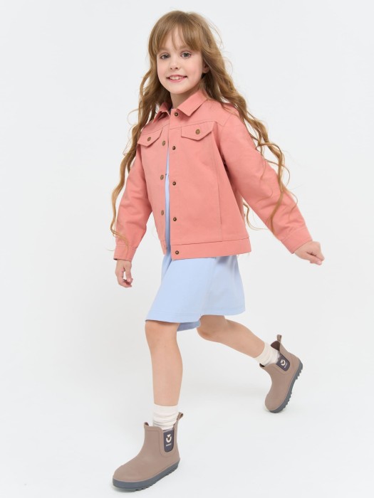 джинсовка "коралл" из джинсы и джинскота спереди