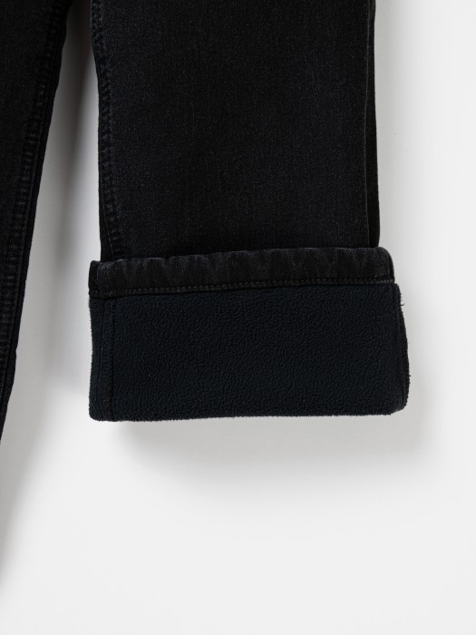 джинсы палаццо "уголь" утепленные из россии вид сбоку