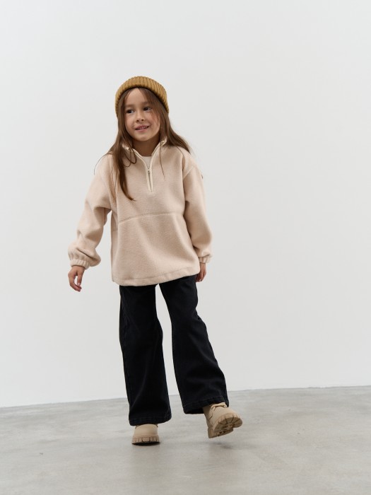 джинсы палаццо "уголь" утепленные из джинсы и джинскота спереди