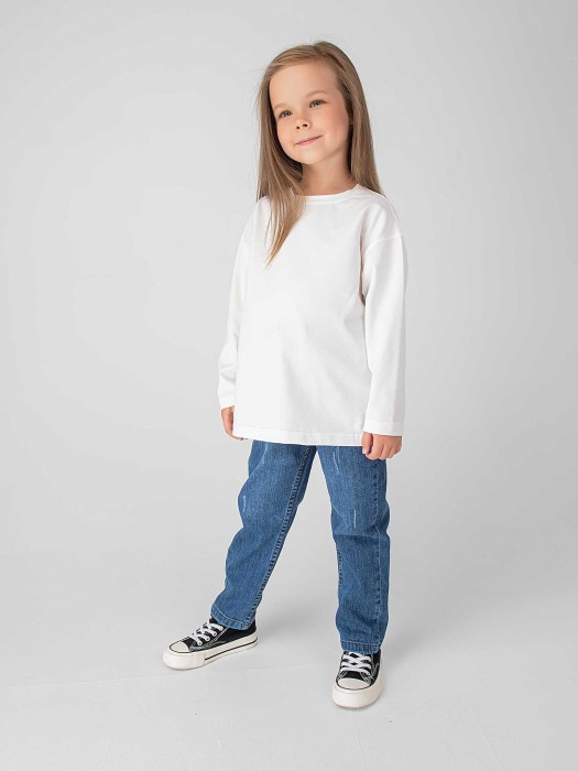 джинсы regular fit "синие" из джинсы и джинскота спереди