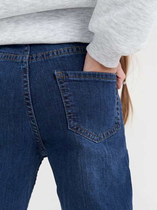 джинсы regular fit "темно-синие" из джинсы и джинскота спереди