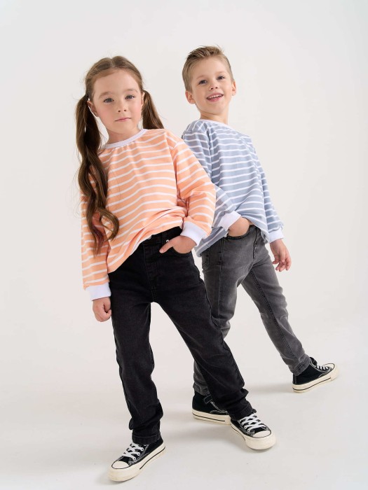 джинсы slim fit "черные" от бренда bungly вид слева