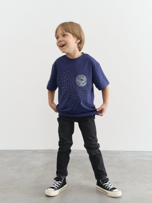 джинсы slim fit "черные" от 1 до 3 лет с изнаночной стороны