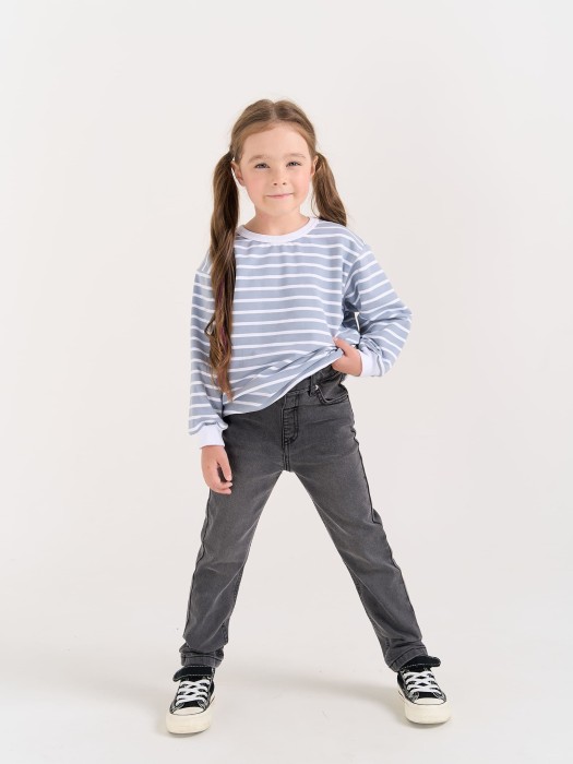 джинсы slim fit "серые" от бренда bungly вид слева