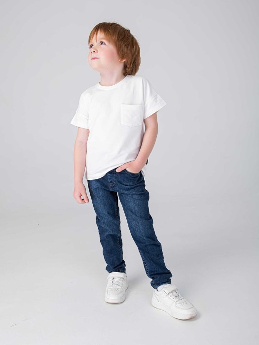 джинсы slim fit "темно-синие" от бренда bungly вид слева