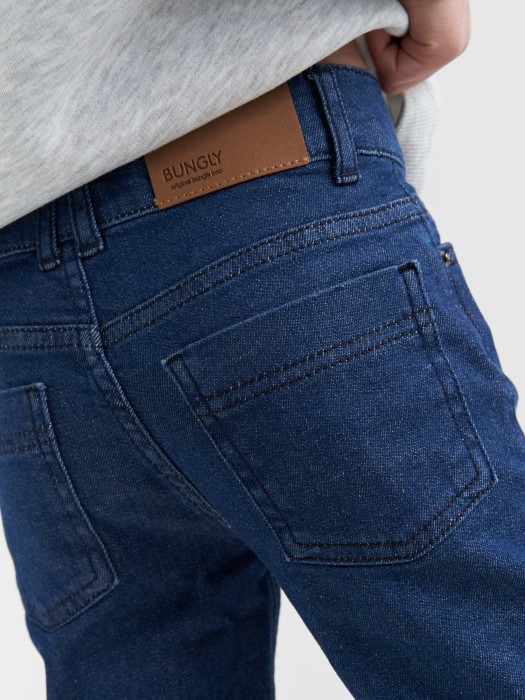 джинсы slim fit "темно-синие" из джинсы и джинскота спереди