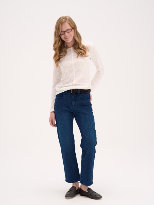 джинсы straight  fit "синие" женские фотография