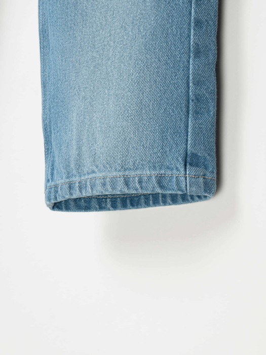 джинсы straight  fit "светло-голубые" женские из россии вид сбоку