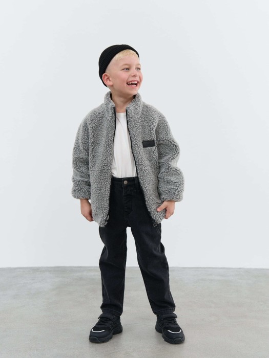 джинсы "уголь" утепленные от бренда bungly вид слева