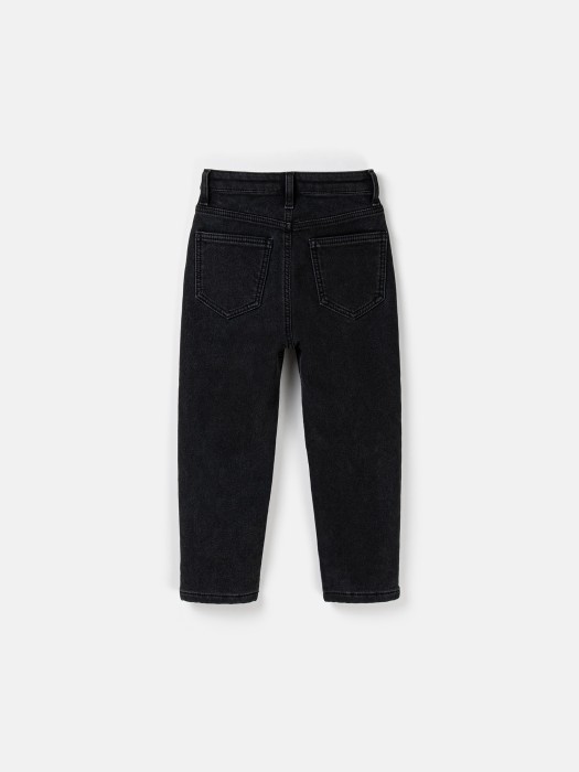 джинсы "уголь" утепленные из россии вид сбоку