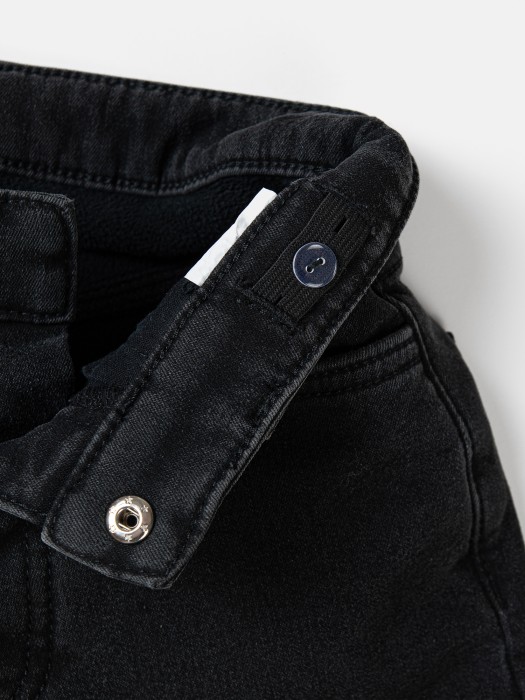 джинсы "уголь" утепленные из джинсы и джинскота спереди