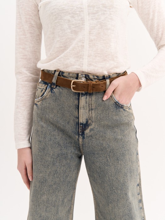 джинсы wide  fit "серо-голубые" женские по цене 5993 руб вид справа