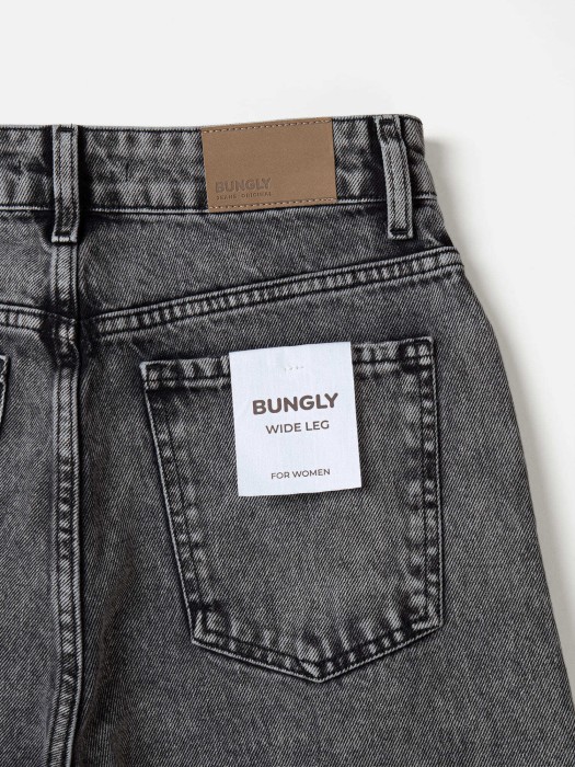 джинсы wide fit "темно-серые" женские из джинсы и джинскота спереди