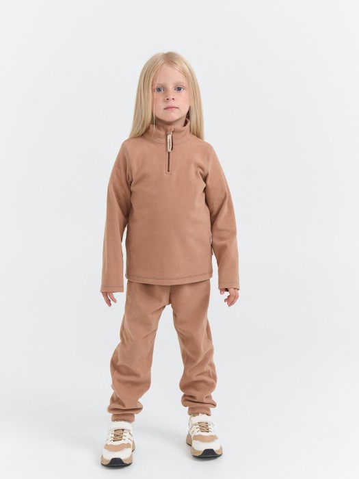 джоггеры флисовые "беж" из флиса спереди