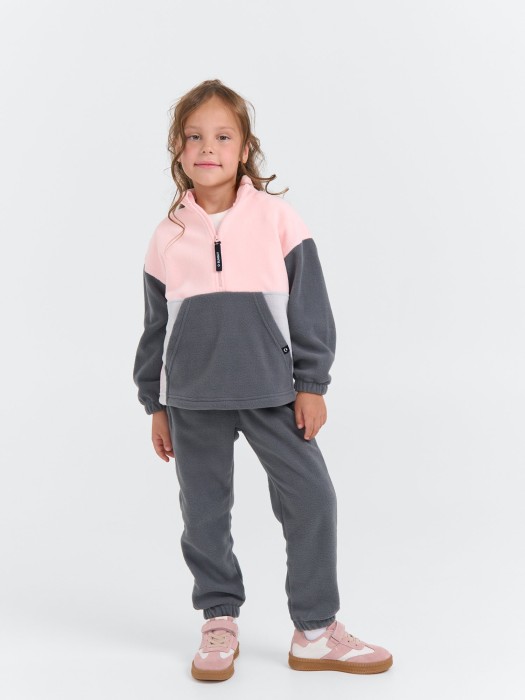 джоггеры флисовые "графит" от бренда bungly вид слева