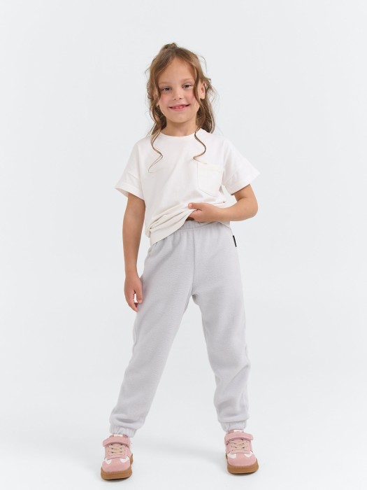 джоггеры флисовые "пепел" от бренда bungly вид слева