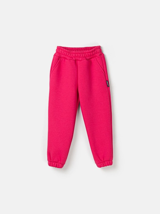 джоггеры "фуксия" с карманами утепленные фотография