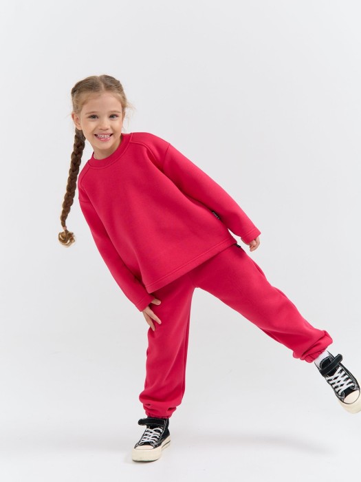 джоггеры "фуксия" с карманами утепленные из россии вид сбоку