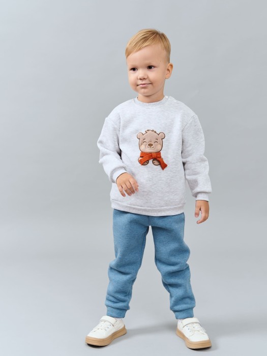 джоггеры "голубика" утепленные 0+ от бренда bungly вид слева