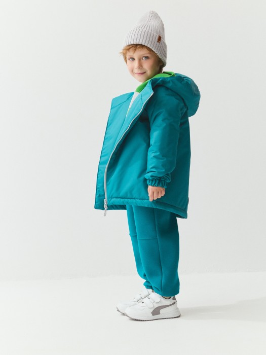 джоггеры "изумруд" утепленные универсального стиля с лицевой стороны