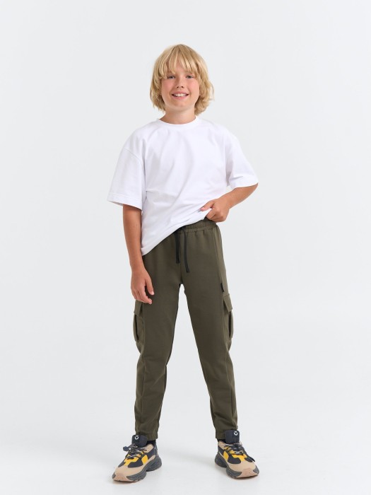 джоггеры карго облегченные "хаки" 7+ фотография