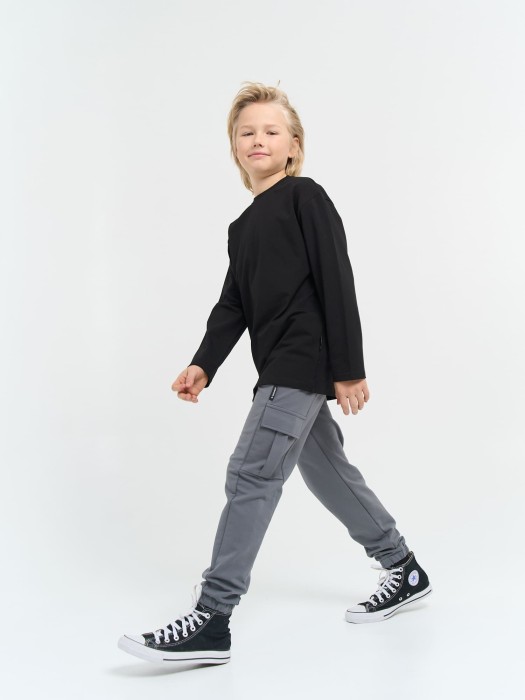 джоггеры карго облегченные "маренго" 7+ из россии вид сбоку