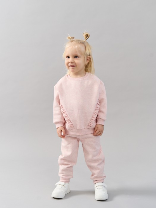 джоггеры "клубничный коктейль" утепленные 0+ от бренда bungly вид слева