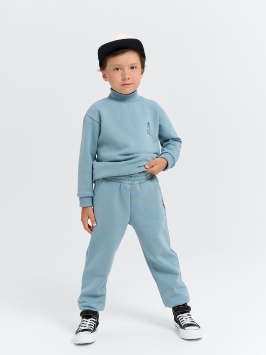 джоггеры "ниагара" с карманами утепленные от бренда bungly вид слева