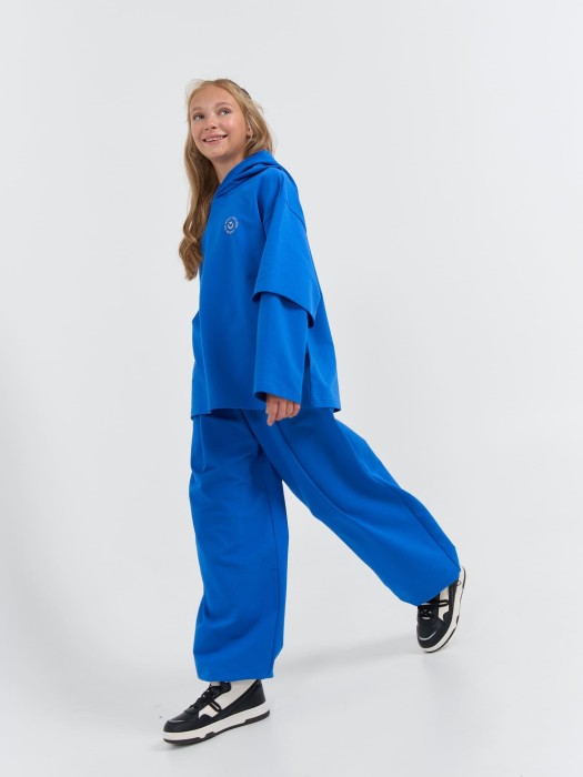 джоггеры оверсайз облегченные "электрик" с карманами 7+ из проверенных материалов спереди