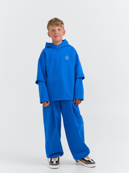 джоггеры оверсайз облегченные "электрик" с карманами 7+ активного стиля с лицевой стороны