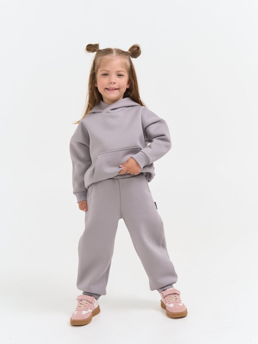 джоггеры оверсайз "пепел" с карманами утепленные из россии вид сбоку