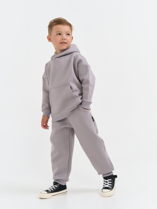 джоггеры оверсайз "пепел" с карманами утепленные из проверенных материалов спереди