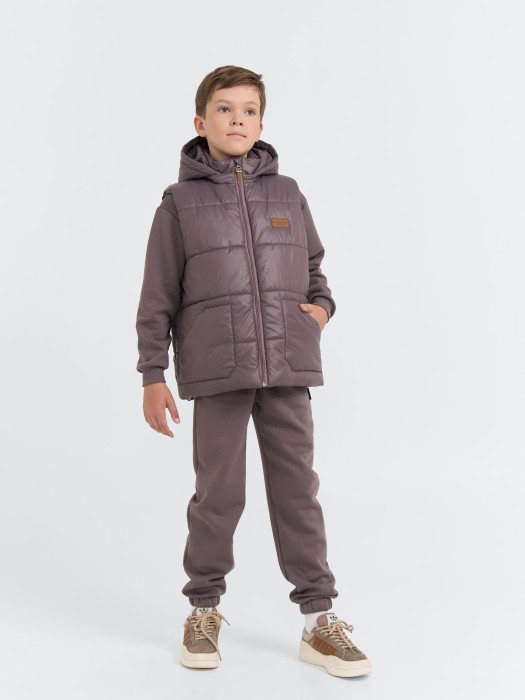 джоггеры "темный шоколад" утепленные 7+ из проверенных материалов спереди