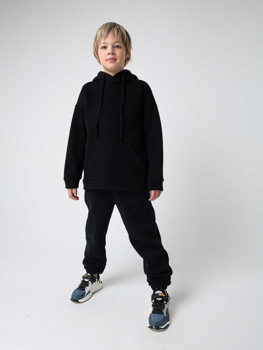 джоггеры "уголь" с карманами утепленные 7+ от бренда bungly вид слева