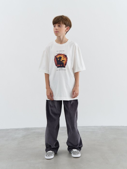 джоггеры вельветовые "графит" 7+ от бренда bungly вид слева