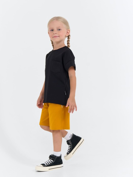 футболка базовая "уголь" с карманом универсального стиля с лицевой стороны