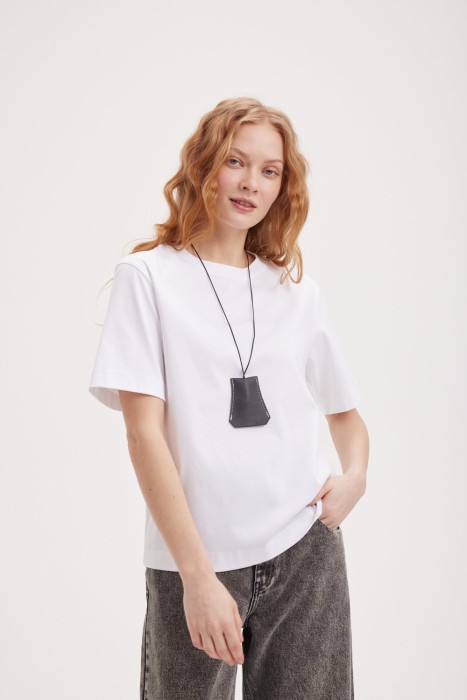 футболка из мерсеризированного хлопка "молоко" женская фотография