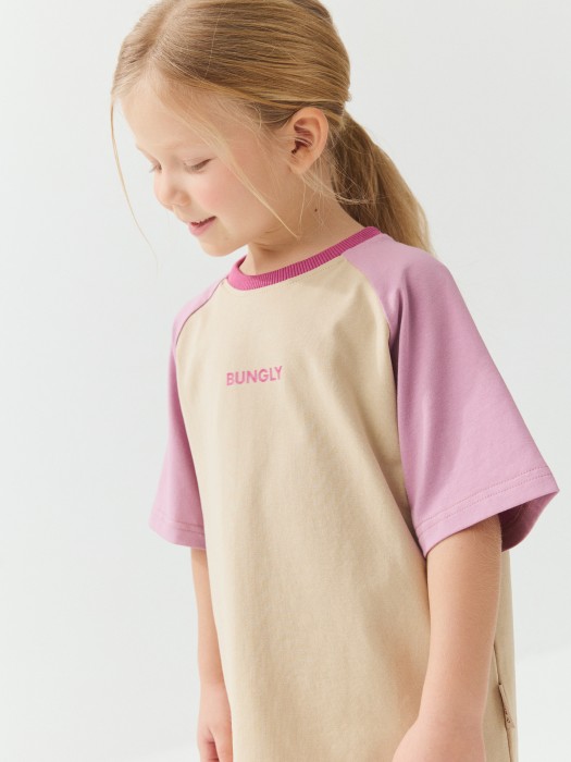 футболка колор блок  "крем-брюле/орхидея" по цене 1399 руб вид справа